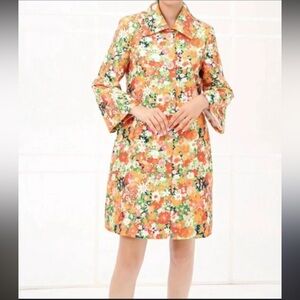 Julie Brown Mildred Trench Coat in Bora Bora 70s Floral